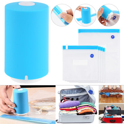 High Quality Blue Mini Automatic Compression Vacuum Pump Sealer Clamp Snack Fresh Food Rod Strip With Bag Vacuum Machine
High Quality Blue Mini Automatic Compression Vacuum Pump Sealer Clamp Snack Fresh Food Rod Strip With Bag Vacuum Machine