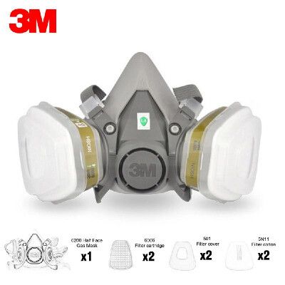 3M 6200 Half Face Gas Mask Respirator with 2Pcs Multi Acid Gas & Organic Vapor Filter Cartridge Filter Cotton Filter Cover
3M 6200 Half Face Gas Mask Respirator with 2Pcs Multi Acid Gas & Organic Vapor Filter Cartridge Filter Cotton Filter Cover