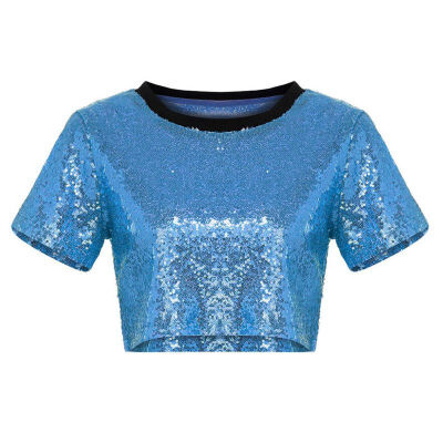 Newest Sexy Backless Crop Top Spring Summer Sequin Women Short Sleeve O-neck Short T shirt Female Casual Loose Tops
Newest Sexy Backless Crop Top Spring Summer Sequin Women Short Sleeve O-neck Short T shirt Female Casual Loose Tops