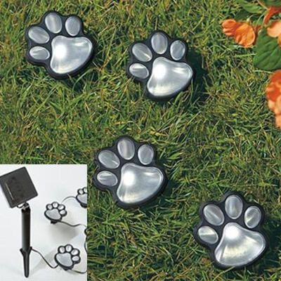 4 solar dog animal paw print Lights garden statue lantern LED path 3" light lamp
4 solar dog animal paw print Lights garden statue lantern LED path 3" light lamp