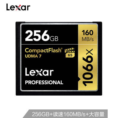 Lexar 256GB read 160MBs write 155MBs CF memory card 1066x MLC particles conform to VPG-65 UDMA7
Lexar 256GB read 160MBs write 155MBs CF memory card 1066x MLC particles conform to VPG-65 UDMA7