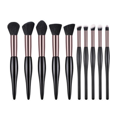 10pcsset 3D Handle Cosmetic Brushes Soft Wool Powder Eyeshadow Brush Tools