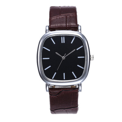 RM Men Women Fashion Watch Leather Strap Line Analog Quartz Ladies Wrist Watches