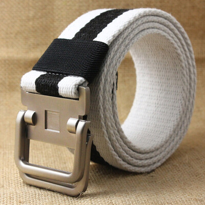 New stripe Canvas belt fashion Alloy Double ring buckle Men belt casual Thicken Canvas Men&Women belt 110-140cm
New stripe Canvas belt fashion Alloy Double ring buckle Men belt casual Thicken Canvas Men&Women belt 110-140cm