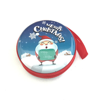 Toponeto Merry Christmas Gift Metal Coin Purse Santa Claus Prints Women Coin Case Gift