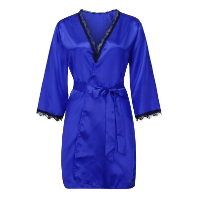 Toponeto New Women Sexy Satin Fashion Lace Patchwork Pajamas Sleepwear Robe Long Sleeve
Toponeto New Women Sexy Satin Fashion Lace Patchwork Pajamas Sleepwear Robe Long Sleeve