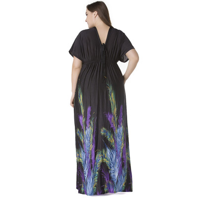 Sexy Women Plunge V Neck Print Plus Size Dress Ruched Big Size Maxi Party Dress Black
Sexy Women Plunge V Neck Print Plus Size Dress Ruched Big Size Maxi Party Dress Black