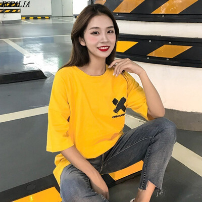 Womens INS Streetwear Letter Print Short Sleeve Loose T-Shirt O-Neck Simple Pullover Long T-Shirts
Womens INS Streetwear Letter Print Short Sleeve Loose T-Shirt O-Neck Simple Pullover Long T-Shirts