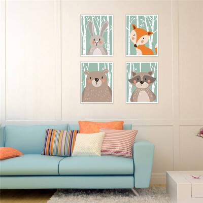 Cartoon Rabbit Fox Bear Animal Nursery Posters&Prints Wall Art Canvas Painting Nordic Decorative Wall Pictures
Cartoon Rabbit Fox Bear Animal Nursery Posters&Prints Wall Art Canvas Painting Nordic Decorative Wall Pictures