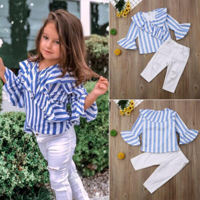 Fashion Toddler Kid Baby Girl Stripe Crop Top T-shirt Long Pants Outfits Clothes
Fashion Toddler Kid Baby Girl Stripe Crop Top T-shirt Long Pants Outfits Clothes