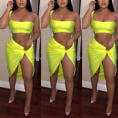 Womens Skirt Crop Top 2 Piece Set Tank Top&Skirt Dress Ladies Bandage Bodycon Party Clubwear
Womens Skirt Crop Top 2 Piece Set Tank Top&Skirt Dress Ladies Bandage Bodycon Party Clubwear