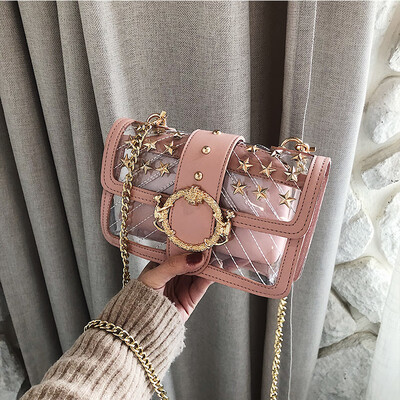 Small bag female 2019 new fashion rivet shoulder net red transparent bag texture wild chain slung small square bag
Small bag female 2019 new fashion rivet shoulder net red transparent bag texture wild chain slung small square bag