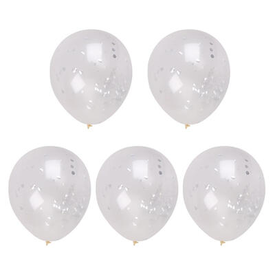 5pcs Rubber Tin Foil Confetti Balloon Baby Shower Birthday Wedding Decor