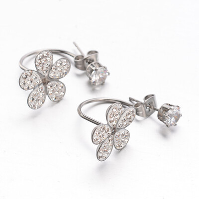 304 Stainless Steel Flower Ear Studs with Polymer Clay Rhinestones Stainless Steel Color 255265mm Pin 06mm
304 Stainless Steel Flower Ear Studs with Polymer Clay Rhinestones Stainless Steel Color 255265mm Pin 06mm