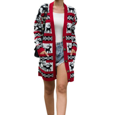 Women Autumn Christmas Cartoon Pattern Concise Casual All-match Long Sleeve Cardigan
Women Autumn Christmas Cartoon Pattern Concise Casual All-match Long Sleeve Cardigan