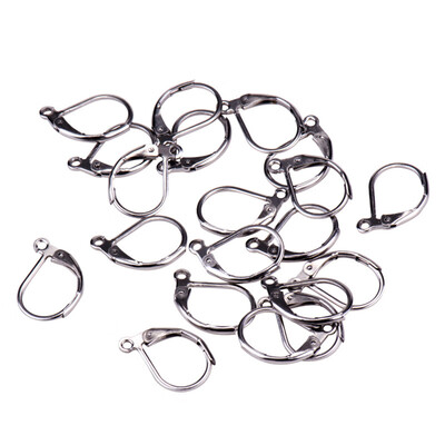 PH PANDAHALL 20pcs 304L Stainless Steel Lever Back Hoop Earrings