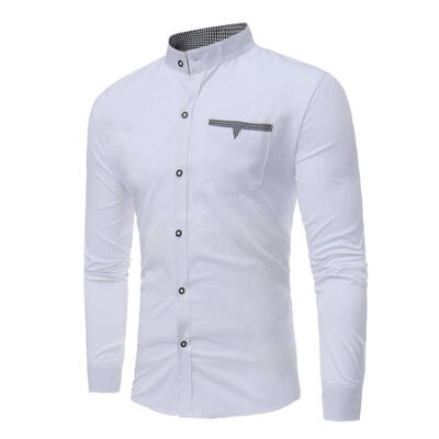 Casual Stand Collar Long Sleeve Shirt Simple Lattice Decorative Single Breasted Shirt For Men
Casual Stand Collar Long Sleeve Shirt Simple Lattice Decorative Single Breasted Shirt For Men