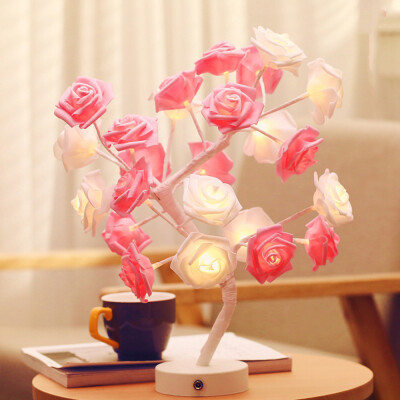 LED Table Lamp Lights Desk Flower Rose Tree