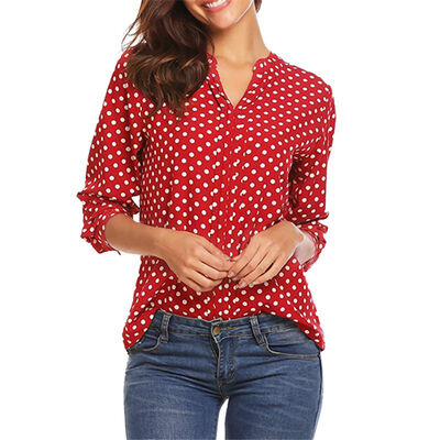 Fashion Women Long Sleeve Dot print Blouse V neck Shirt Ladies OL Party Top Dames Streetwear blusas femininas elegante
Fashion Women Long Sleeve Dot print Blouse V neck Shirt Ladies OL Party Top Dames Streetwear blusas femininas elegante