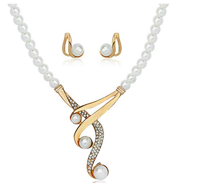 European&American Personality Pearl Necklace Earrings Set Jewelry Gift Bride Wedding Party Accessories 2 Sets for Women&Gi
European&American Personality Pearl Necklace Earrings Set Jewelry Gift Bride Wedding Party Accessories 2 Sets for Women&Gi