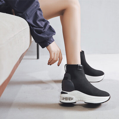 Increased womens shoes in summer&autumn new elastic fly woven single shoes 8cm muffin bott
Increased womens shoes in summer&autumn new elastic fly woven single shoes 8cm muffin bott