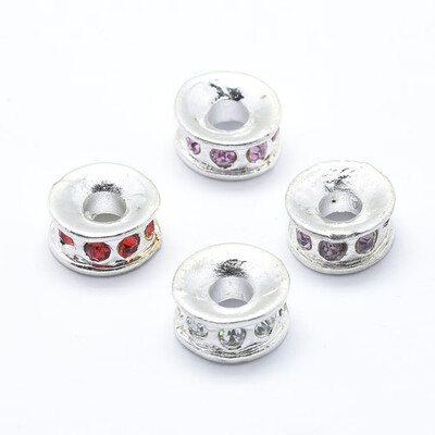 Alloy European Beads Large Hole Beads with Grade A Rhinestone Flat Round Silver Mixed Color 115x6mm Hole 4mm
Alloy European Beads Large Hole Beads with Grade A Rhinestone Flat Round Silver Mixed Color 115x6mm Hole 4mm