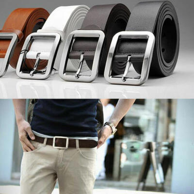 Mens Womens Leather Dress Belt Pin Buckle Waist Strap Belts Waistband