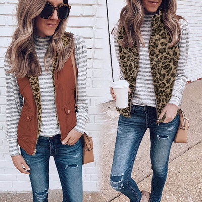 Toponeto Women Leopard Two Wear Sleeveless Pullover Blouse Open Front Jacket Coat Outwear
Toponeto Women Leopard Two Wear Sleeveless Pullover Blouse Open Front Jacket Coat Outwear