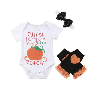 Newborn Kids Baby Girls Toddler clothes Pumpkin print short sleeve round neck Bodysuit Geometry Lace Leggings Bow sequin Headb
Newborn Kids Baby Girls Toddler clothes Pumpkin print short sleeve round neck Bodysuit Geometry Lace Leggings Bow sequin Headb