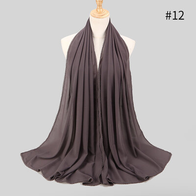 Elegant style ladies monochrome lace stitching scarf supply source pearl chiffon scarf Muslim MSL037
Elegant style ladies monochrome lace stitching scarf supply source pearl chiffon scarf Muslim MSL037
