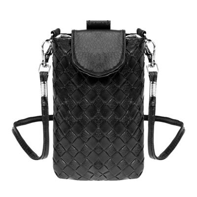 Fashion PU Crossbody Bag Woven Small Purse Wallet Women Mobile Phone Bag