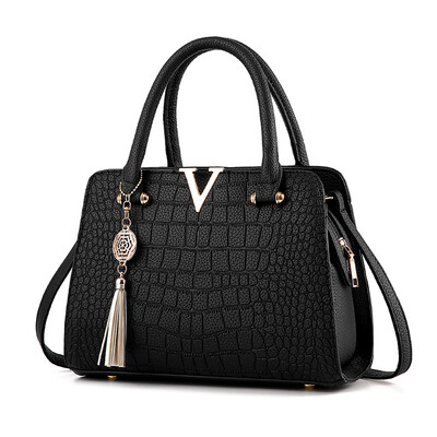 Handbags Women Leather Brands Crocodile Pattern Women Bag Handbags Women Messenger Bags Crossbody Shoulder Bags Ladies Tassel