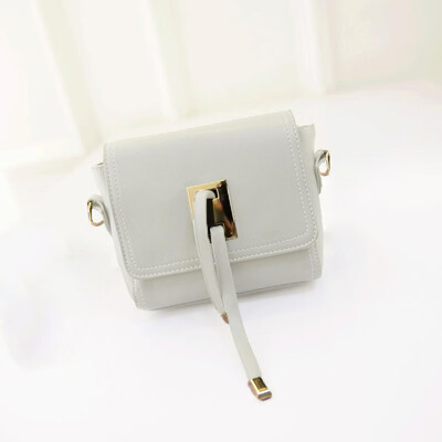 Fashion Women Crossbody Bag Flap Top Metal Block Straps Zipper Small Shoulder Bag