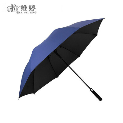LAWEITING Black tape automatic straight bone golf umbrella 6952