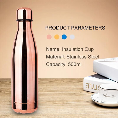 Water Bottle Stainless Steel 500ml Vacuum Insulated Water Bottle Electroplate Insulated Cup Keeps Cold Hot for Long Time
Water Bottle Stainless Steel 500ml Vacuum Insulated Water Bottle Electroplate Insulated Cup Keeps Cold Hot for Long Time