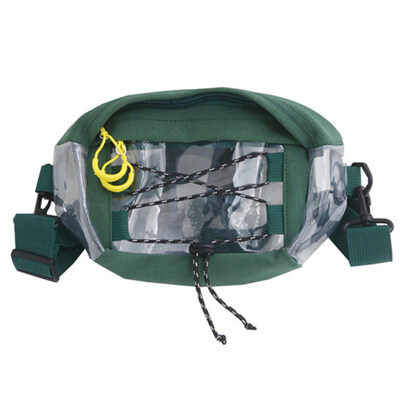 Men Women Transparent PVC Patchwork Cross Strap Chest Waist Bag Fanny Pack