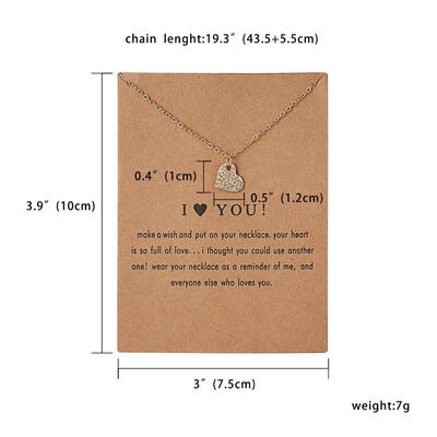 Trendy Gold Color Love Heart Pendant Clavicle Chain Choker Necklaces for Women Jewelry I Love you Card Necklace Female Gift
Trendy Gold Color Love Heart Pendant Clavicle Chain Choker Necklaces for Women Jewelry I Love you Card Necklace Female Gift