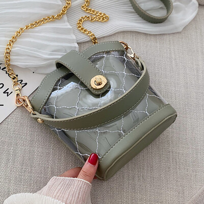 Summer new female 2019 new Korean version transparent bag oblique chain jelly bag single shoulder bucket bag
Summer new female 2019 new Korean version transparent bag oblique chain jelly bag single shoulder bucket bag