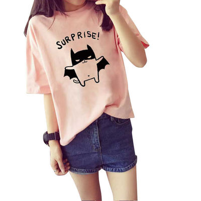 Print Women Summer Casual T-Shirt Lovely O-Neck Bat Printed Short Sleeve Tops Fashion
Print Women Summer Casual T-Shirt Lovely O-Neck Bat Printed Short Sleeve Tops Fashion