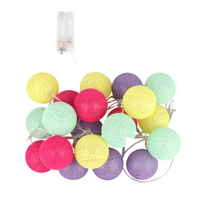 Siaonvr 3Meters 20 Cotton Ball String Lights Fairy Hanging Wedding Bedroom Living Room