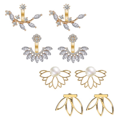 4 Pairs Lotus Flower Earrings Stud Jacket Earrings Simple Chic Earrings Back Cuffs Stud Earring sets for Women Girls
4 Pairs Lotus Flower Earrings Stud Jacket Earrings Simple Chic Earrings Back Cuffs Stud Earring sets for Women Girls