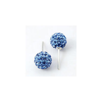 Sterling Silver Ball Stud Earrings with Middle East Rhinestone Polymer Clay Beads Light Sapphire 20x8mm Pin 1mm
Sterling Silver Ball Stud Earrings with Middle East Rhinestone Polymer Clay Beads Light Sapphire 20x8mm Pin 1mm