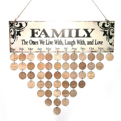 Wooden Calendar Board Sign Family Celebration&Birthday Reminder DIY Wooden Craft for Home Decoration
Wooden Calendar Board Sign Family Celebration&Birthday Reminder DIY Wooden Craft for Home Decoration