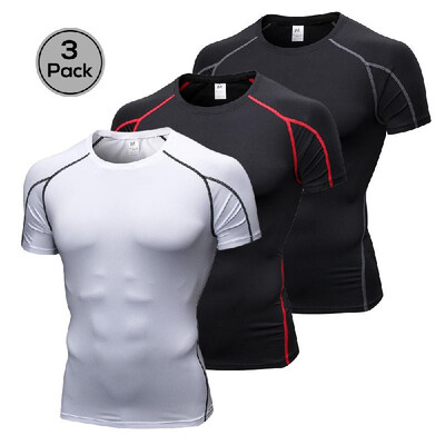 Lixada Pack of 3 Men Short Sleeve Compression Shirt Quick Dry Running Fitness Athletic Workout T-Shirt Baselayer Top
Lixada Pack of 3 Men Short Sleeve Compression Shirt Quick Dry Running Fitness Athletic Workout T-Shirt Baselayer Top