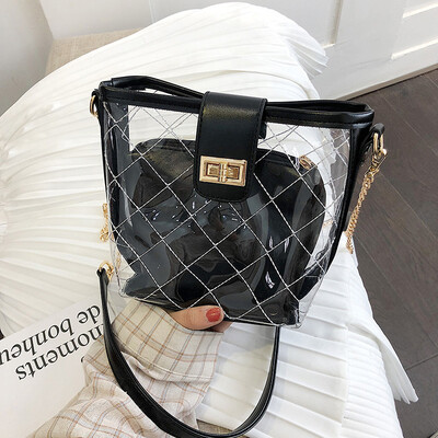 Qiao Bani 2019 new Korean chic fashion transparent letter bag slant diagonal cross fashion handbags a generation
Qiao Bani 2019 new Korean chic fashion transparent letter bag slant diagonal cross fashion handbags a generation