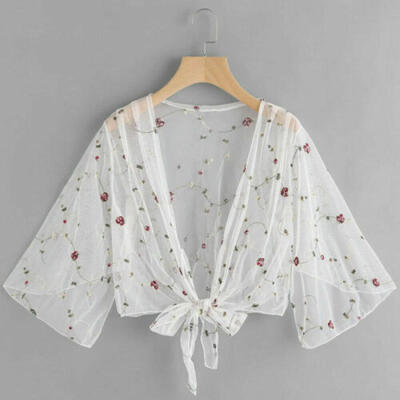 Women Blouses Flower Print Mesh See Through Ladies Sunscreen Outwear Cover Ups
Women Blouses Flower Print Mesh See Through Ladies Sunscreen Outwear Cover Ups