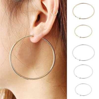 2 PcsSet 405060mm Clip-On Earrings SmallMediumLarge Non-Pierced Hoop Style Spring Clip-On Earrings
2 PcsSet 405060mm Clip-On Earrings SmallMediumLarge Non-Pierced Hoop Style Spring Clip-On Earrings