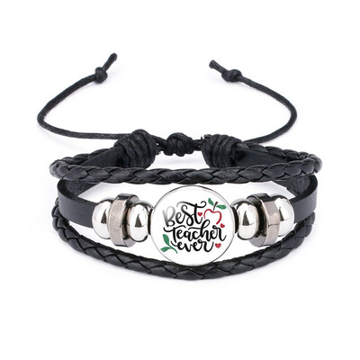 Teach Teacher Multilayer Woven Bracelets Bangles For Men Women Fashion Jewelry Gifts