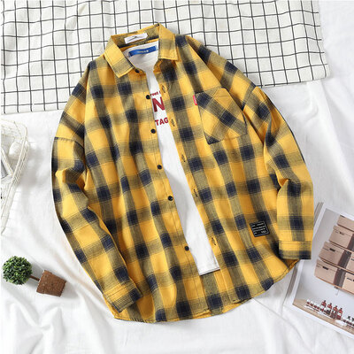 Plaid Shirt Mens Long Sleeve Korean Trend Mens Jacket Student Casual Couples Shirt Grey 2XL
Plaid Shirt Mens Long Sleeve Korean Trend Mens Jacket Student Casual Couples Shirt Grey 2XL
