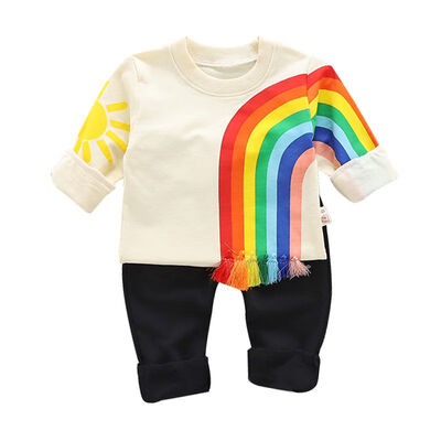Autumn Baby Boys clothes Long Sleeve Rainbow Print Sweatshirt TopsPants Trouser Costume Set Casual
Autumn Baby Boys clothes Long Sleeve Rainbow Print Sweatshirt TopsPants Trouser Costume Set Casual